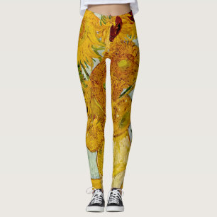 Vincent Van Gogh 12 Solrosor Impressionistisk Leggings
