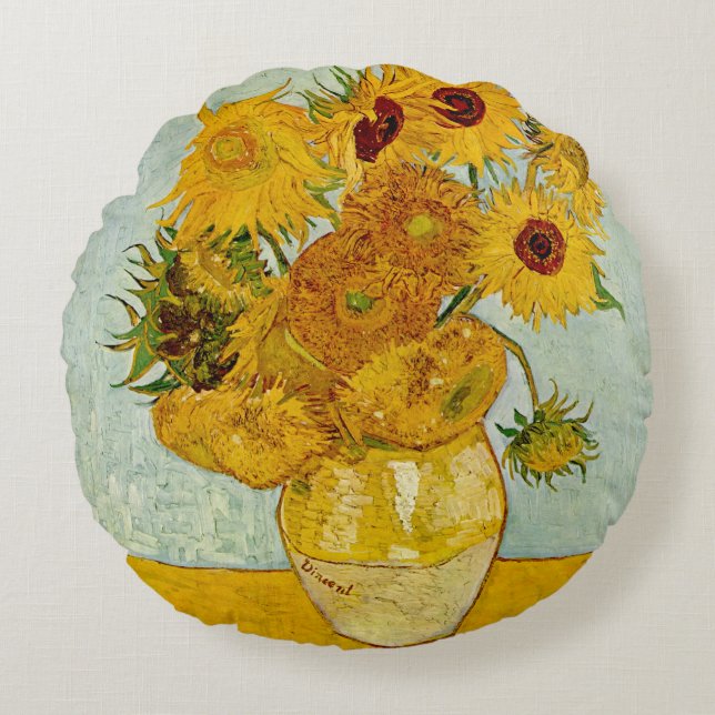 Vincent Van Gogh 12 Solrosor Impressionistisk Rund Kudde (Framsidan)