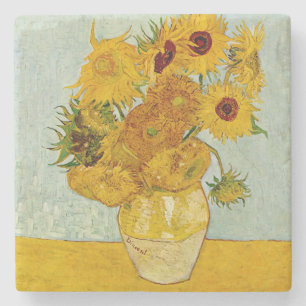 Vincent Van Gogh 12 Solrosor Impressionistisk Underlägg Sten