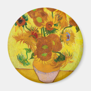 Vincent Van Gogh-15 Solblommor i Vas Art Magnet