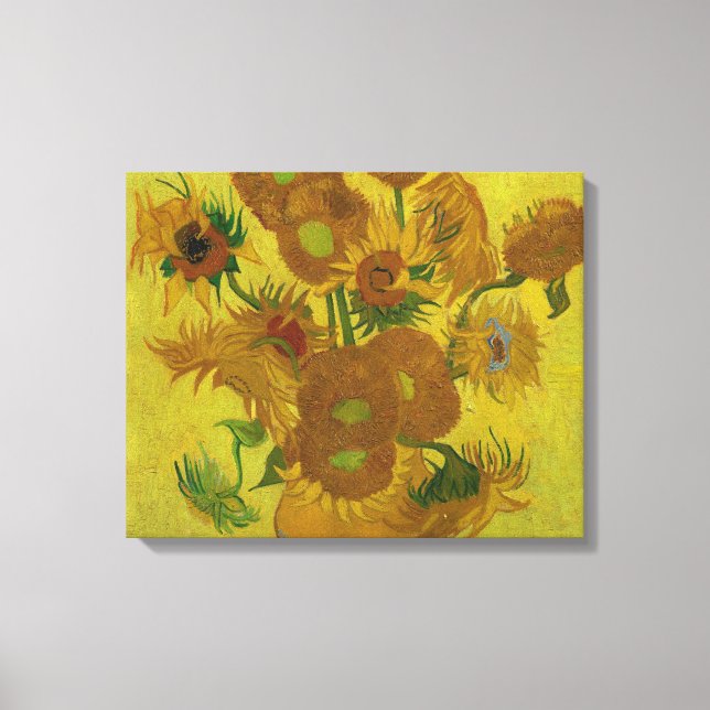 Vincent Van Gogh 15 Solblommor Painting Canvastryck (Framsida)