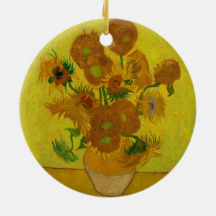Vincent Van Gogh 15 Solblommor Painting Julgransprydnad Keramik