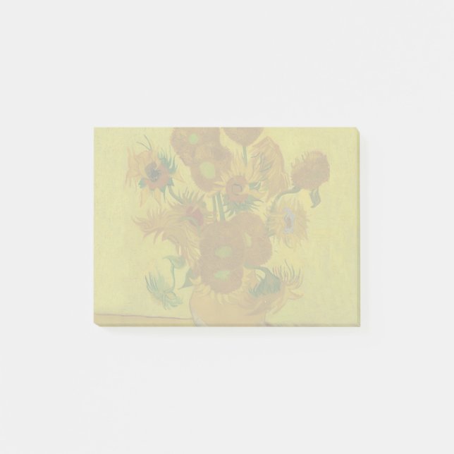Vincent Van Gogh 15 Solblommor Painting Post-it Block (Framsida)