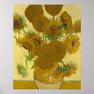 Vincent Van Gogh 15 Solblommor Painting Poster