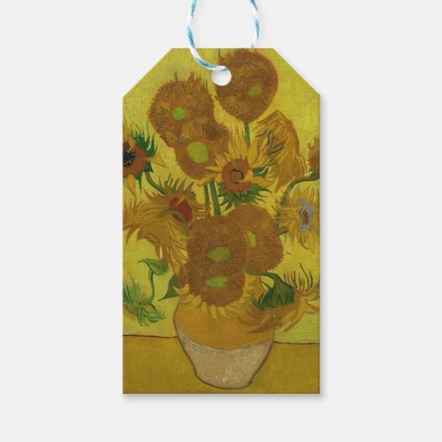 Vincent Van Gogh 15 Solblommor Painting Presentetikett (Framsidan)
