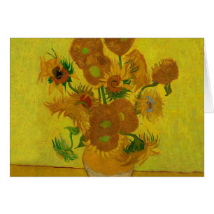 Vincent Van Gogh 15 solrosor målning Hälsningskort