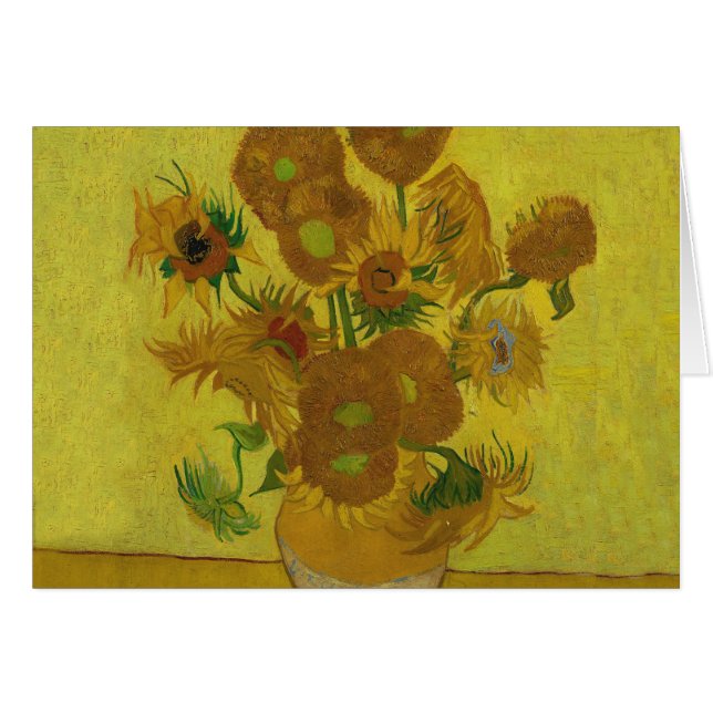 Vincent Van Gogh 15 solrosor målning Hälsningskort (Framsidan Horizontal)
