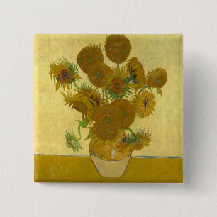 Vincent Van Gogh 15 solrosor målning Knapp