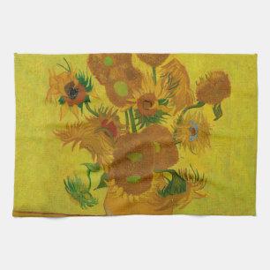 Vincent Van Gogh 15 solrosor målning Kökshandduk