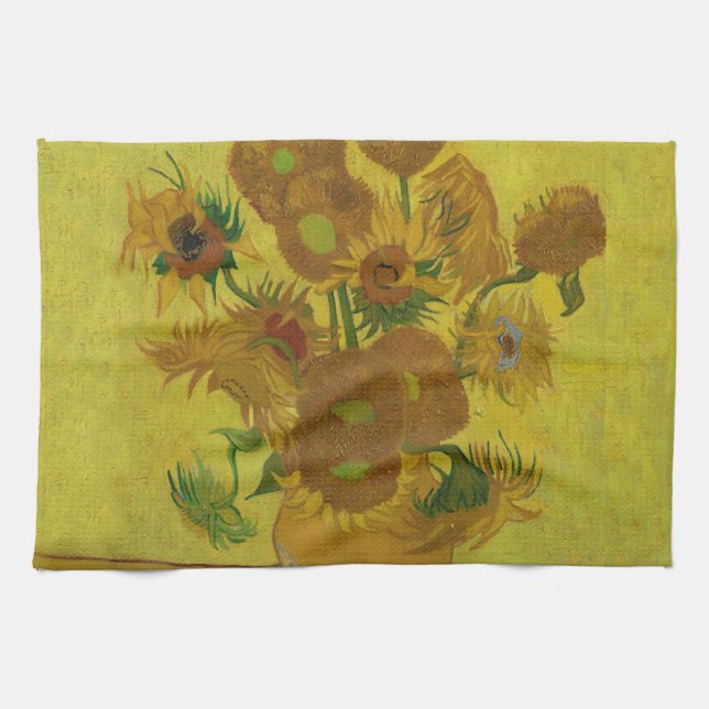 Vincent Van Gogh 15 solrosor målning Kökshandduk (Horisontell)