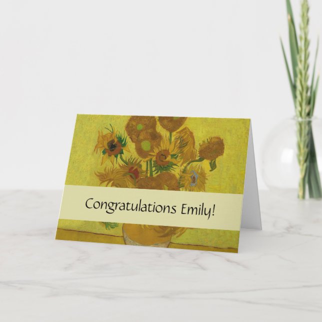 Vincent Van Gogh 15 solrosor målning Kort (Framsida)