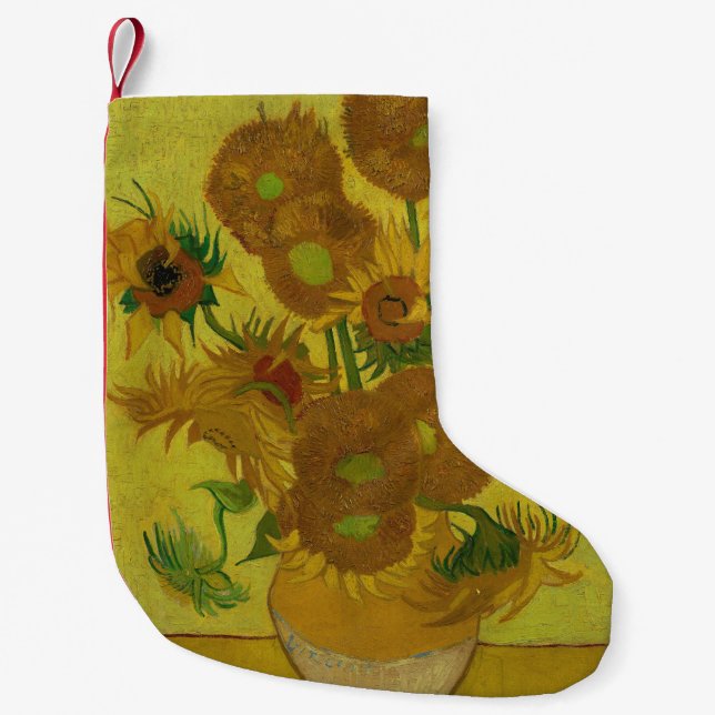 Vincent Van Gogh 15 solrosor målning Liten Julstrumpa (Framsidan)