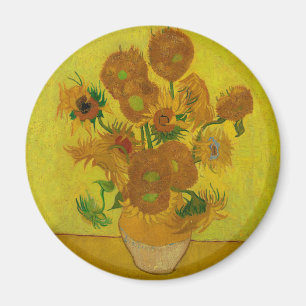 Vincent Van Gogh 15 solrosor målning Magnet