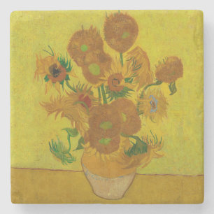 Vincent Van Gogh 15 solrosor målning Stenunderlägg