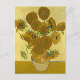 Vincent Van Gogh 15 solrosor målning Vykort