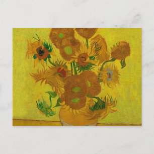 Vincent Van Gogh 15 solrosor målning Vykort