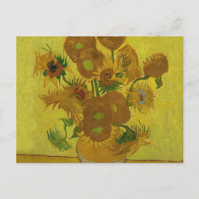 Vincent Van Gogh 15 solrosor målning Vykort (Framsida)