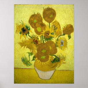 Vincent Van Gogh-15 Sunblommor i A Vas Poster