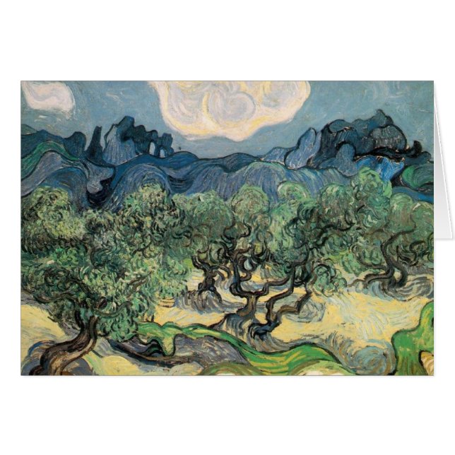 Vincent Van Gogh (1853-1890) - de olivgröna träden Hälsningskort (Framsidan Horizontal)