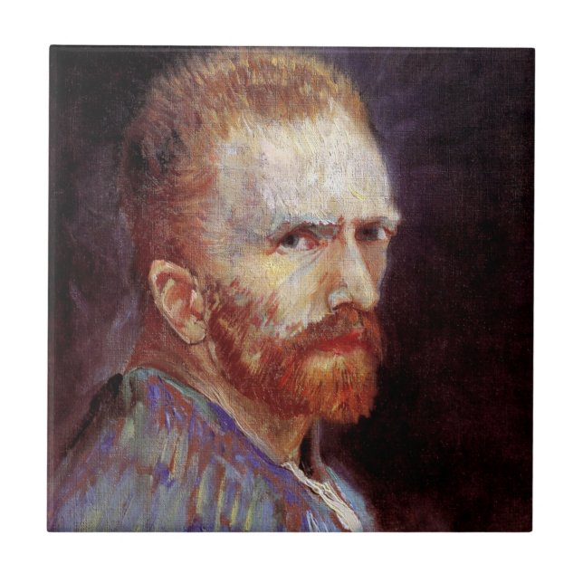 Vincent Van Gogh - 1887 Självporträtt Målning Kakelplatta (Framsidan)