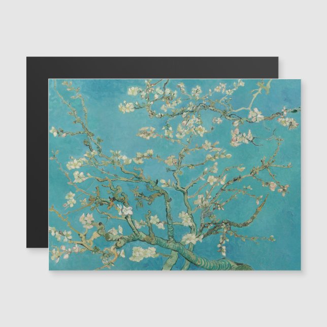 Vincent Van Gogh, Almond Blommar, Amandelbloesem Magnetisk Inbjudningskort (Fram/baksida)