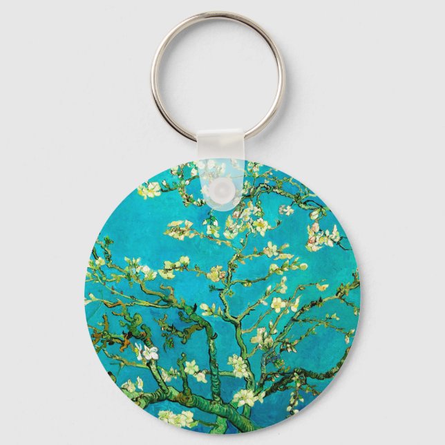 Vincent Van Gogh Almond Blommar Fine Art Keychain Nyckelring (Framsida)