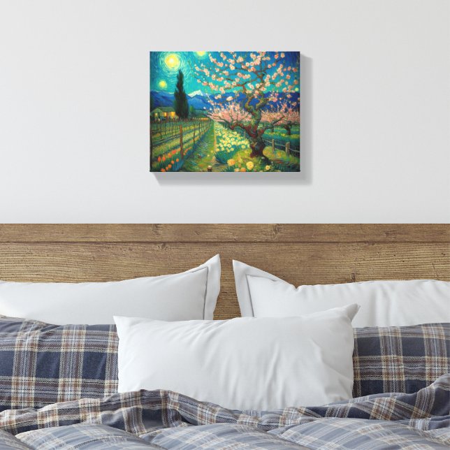 Vincent van Gogh Almond Blommar Ligcape View Canvastryck (Insitu (sovrum))