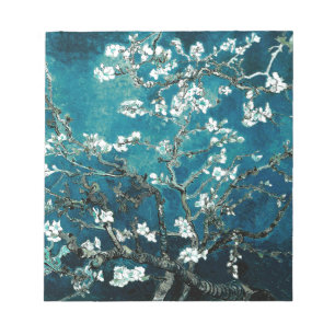 Vincent Van Gogh Almond Blommar Mörk Teal Anteckningsblock