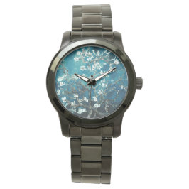 Vincent Van Gogh Almond Blommar Mörk  Teal Armbandsur