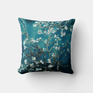Vincent Van Gogh Almond Blommar Mörk Teal Kudde