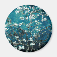 Vincent Van Gogh Almond Blommar Mörk  Teal