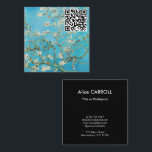 Vincent van Gogh - Almond Blommar - QR-kod Fyrkantigt Visitkort<br><div class="desc">Almond Blommar / Grenar with Almond Blommar / Amandier en fleurs - Vincent Van Gogh,  1890</div>