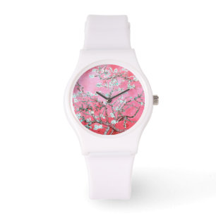 Vincent Van Gogh Almond Blommar Rosa Watch Watch Armbandsur