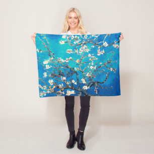 Vincent Van Gogh Almond Blommars Bright Turquise Fleecefilt