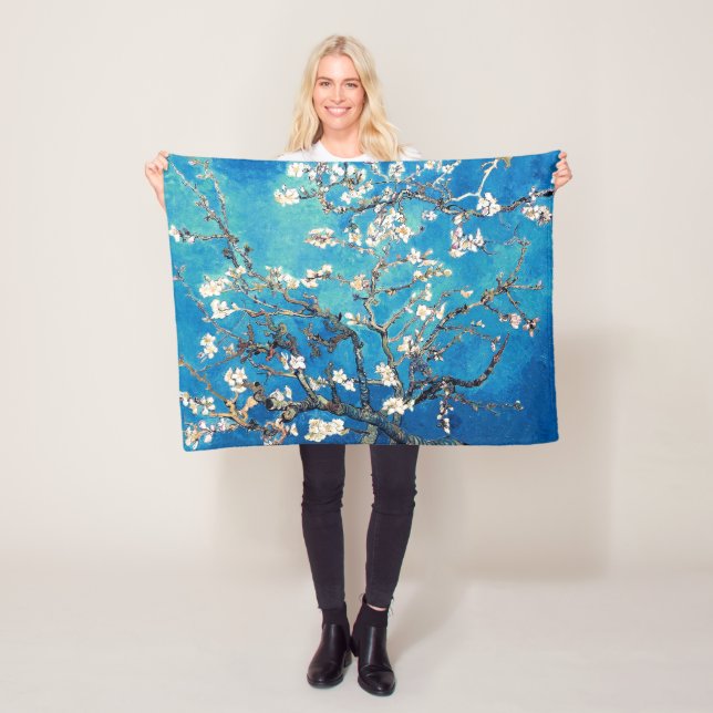 Vincent Van Gogh Almond Blommars Bright Turquise Fleecefilt (På plats)