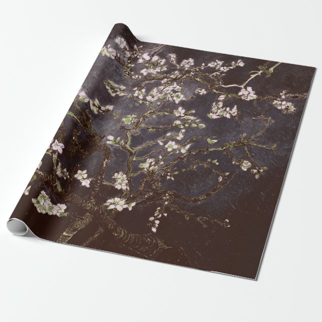 Vincent Van Gogh Almond Blommars Chocolate Slate Presentpapper (Utrullad)