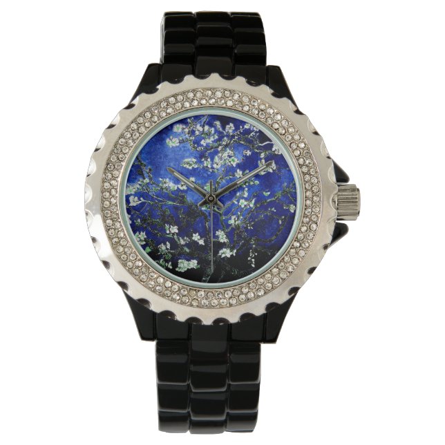 Vincent Van Gogh Almond Blommars Deep Blue Watch Armbandsur (Framsida)