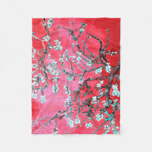 Vincent Van Gogh Almond Blommars Red blue Fleecefilt