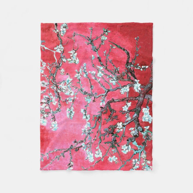 Vincent Van Gogh Almond Blommars Red blue Fleecefilt (Framsidan)
