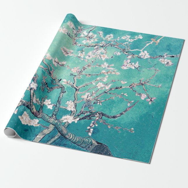 Vincent Van Gogh Almond Blommars Turkvoise Presentpapper (Utrullad)