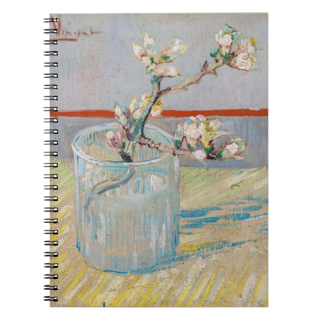 Vincent van Gogh - Almond Gren i ett glas Anteckningsbok (Framsidan)
