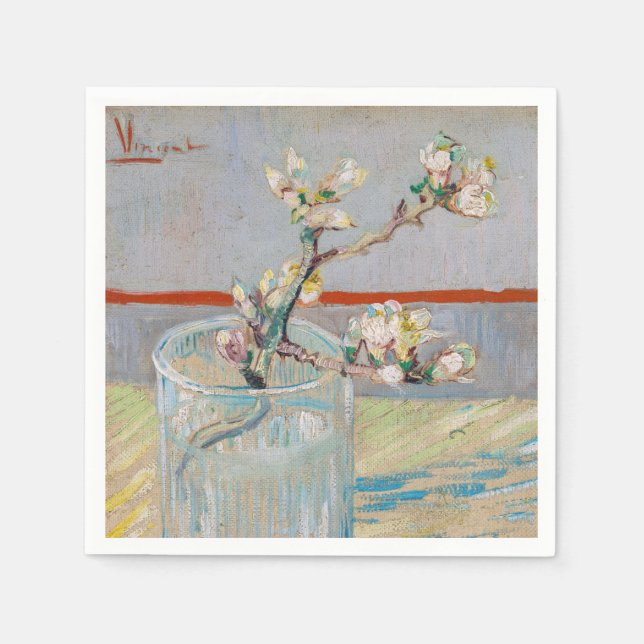 Vincent van Gogh - Almond Gren i ett glas Pappersservett (Framsidan)