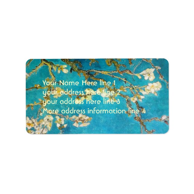 Vincent van Gogh Almond Träd Adressetikett (Framsidan)
