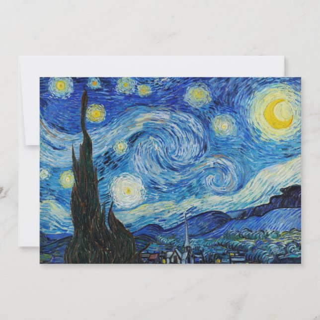 Vincent Van Gogh är Starry Natt Julkort (Framsida)