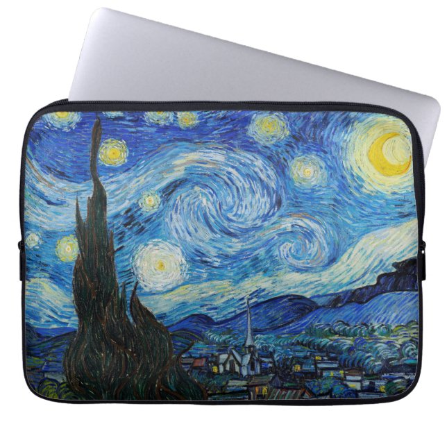 Vincent Van Gogh är Starry Natt Laptop Fodral (Framsidan)