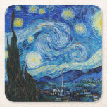 Vincent Van Gogh är Starry Natt Underlägg Papper Kvadrat<br><div class="desc">Njut av Vincent Van Goghs skönhet i Starry Natt med den här högkvalitativa reproduktionen. Äger en biet av konsthistorik och låt Van Goghs mästerverk belysa era omgivningar.</div>