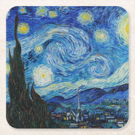 Vincent Van Gogh är Starry Natt Underlägg Papper Kvadrat