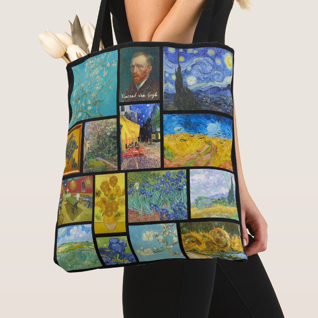 Vincent Van Gogh Art Gallery Collage AllOver Print Tygkasse (Skapare uppladdad)