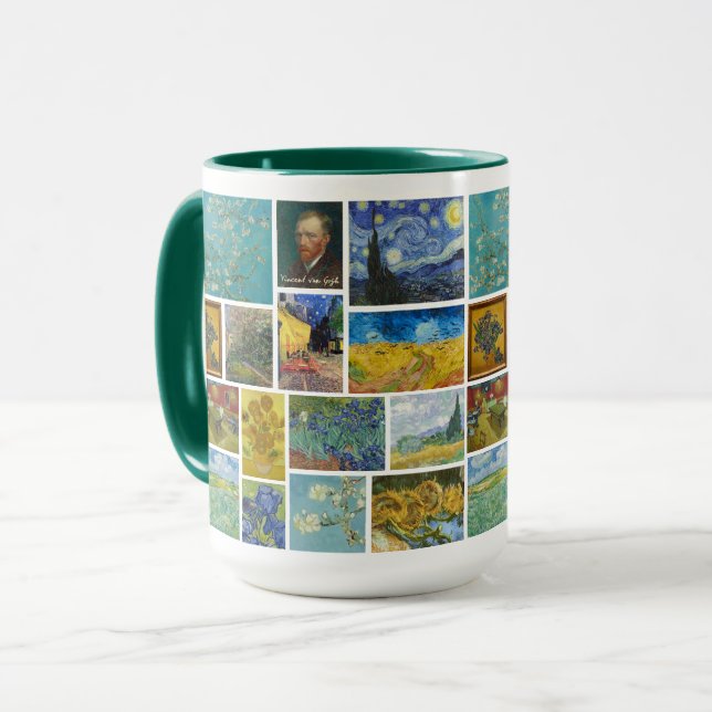 Vincent Van Gogh Art Gallery Collage Large Mugg (Framsida vänster)
