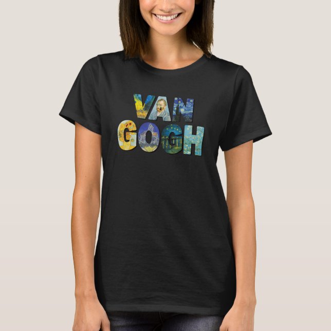 Vincent Van Gogh Art Solros Starry Night Cafe T Shirt (Framsida)